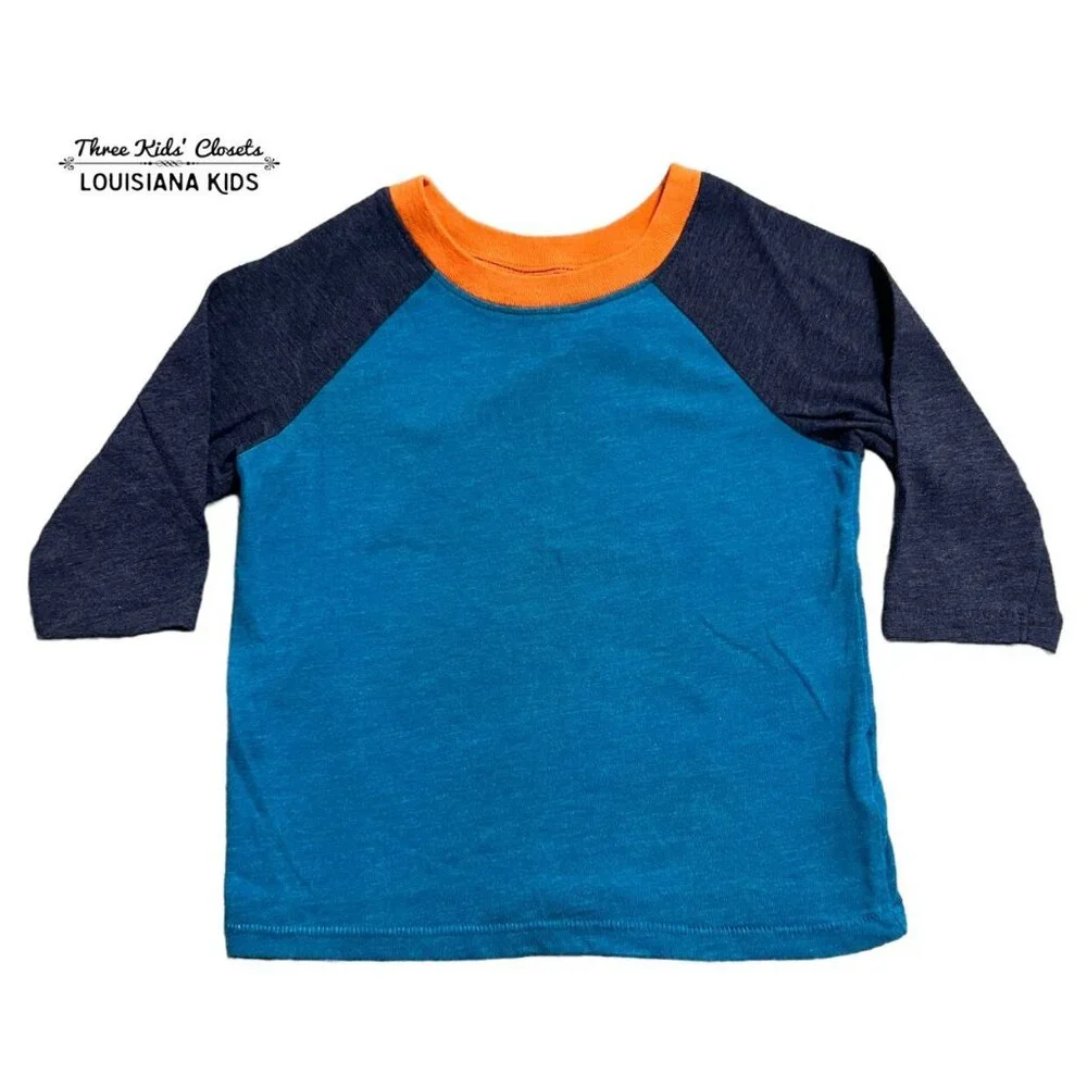 Old Navy 2T Blue & Orange Raglan Shirt